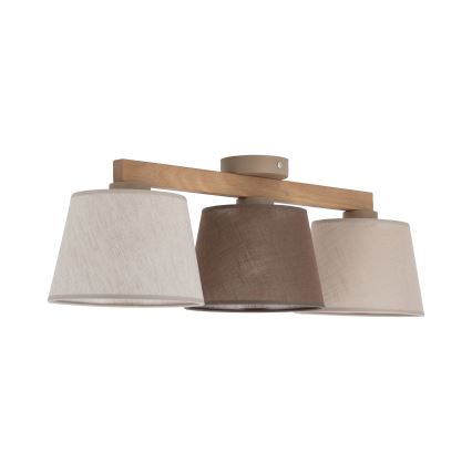 Brilagi - Virsmontēta griestu lustra LATTE 3xE27/15W/230V priede/mix