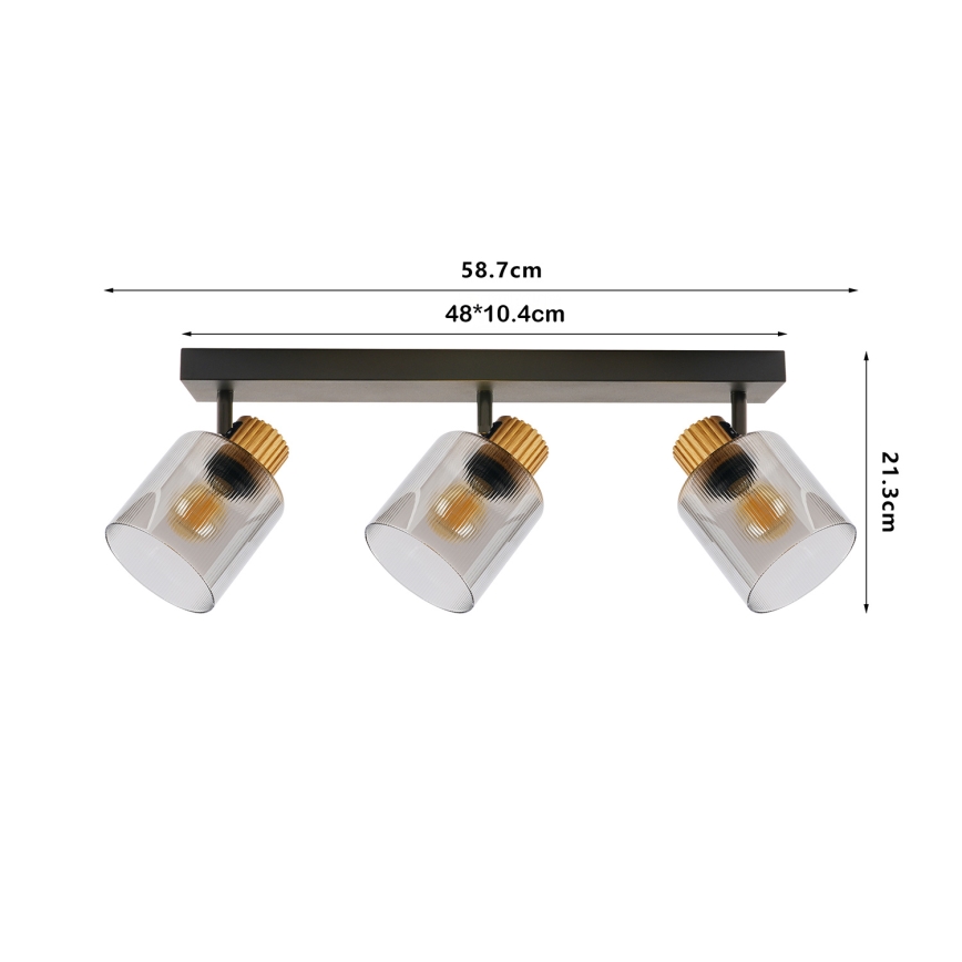 Brilagi - Virzāmais gaismeklis HYGGE 2xE14/15W/230V melns/dūmakains
