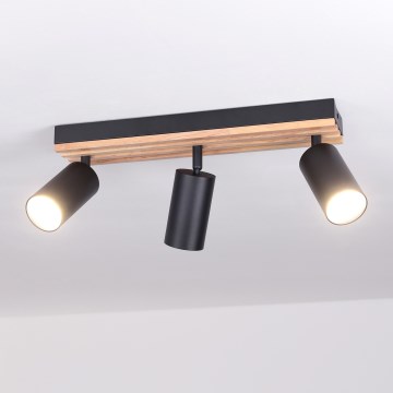 Brilagi - Virzāmais gaismeklis SELE WOOD ACOUSTIC 3xGU10/30W/230V melns/koks