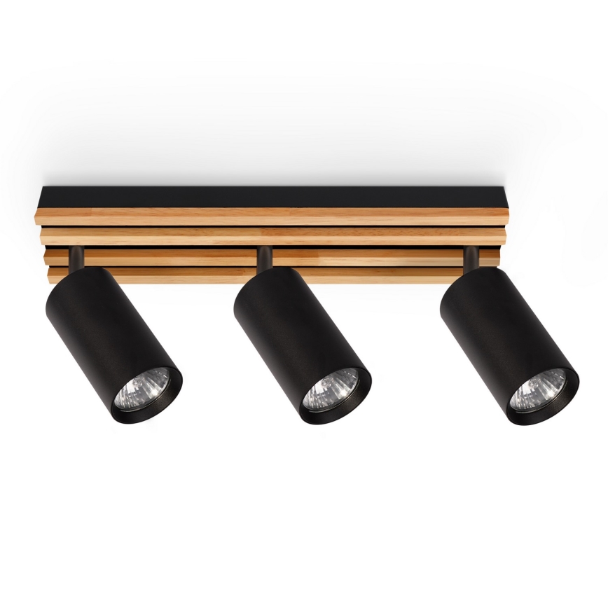 Brilagi - Virzāmais gaismeklis SELE WOOD ACOUSTIC 3xGU10/30W/230V melns/koks