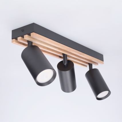 Brilagi - Virzāmais gaismeklis SELE WOOD ACOUSTIC 3xGU10/30W/230V melns/koks