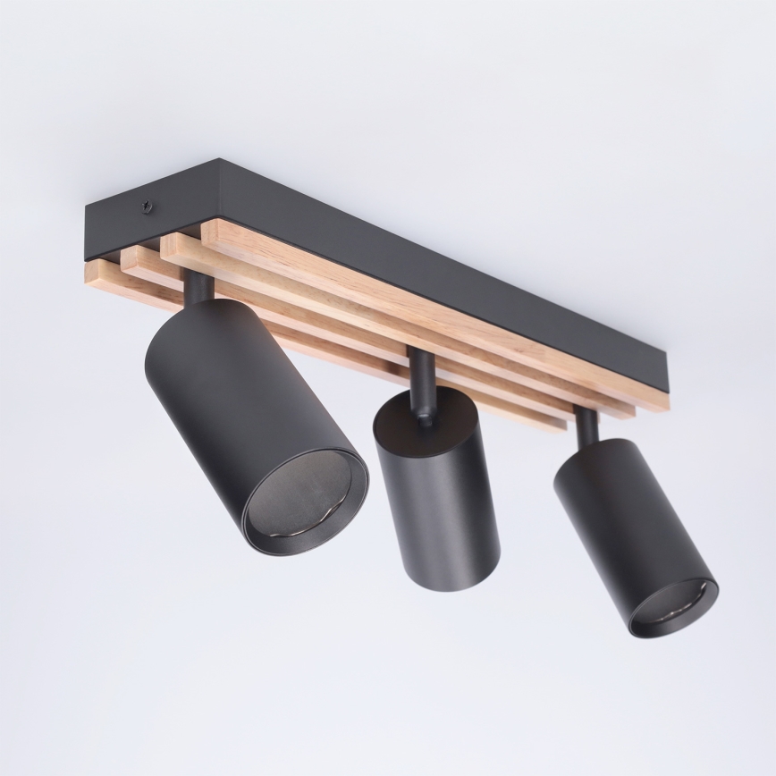 Brilagi - Virzāmais gaismeklis SELE WOOD ACOUSTIC 3xGU10/30W/230V melns/koks