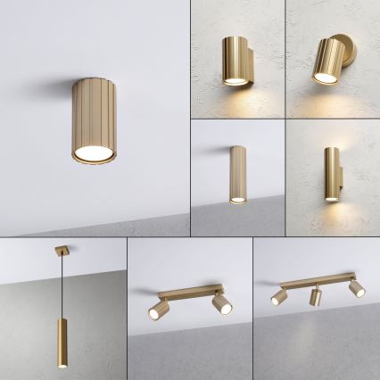 Brilagi - virzāms gaismeklis CRISPINA 1xGU10/10W/230V 10 cm zelta