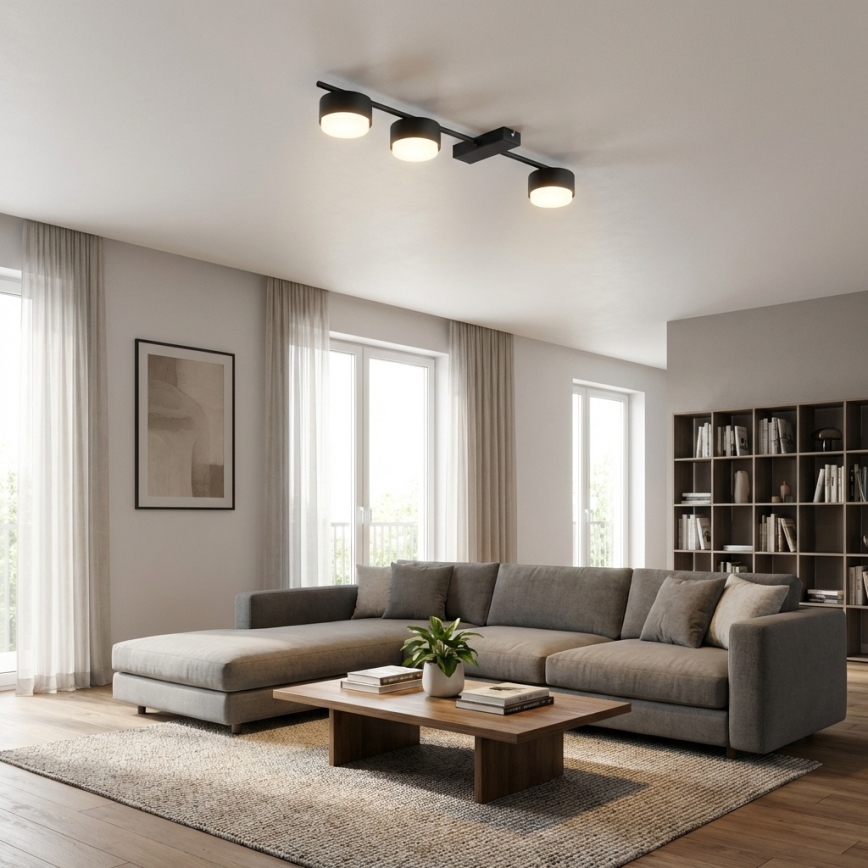 Brilagi - Virziena gaismeklis 3xGX53/12W/230V melns