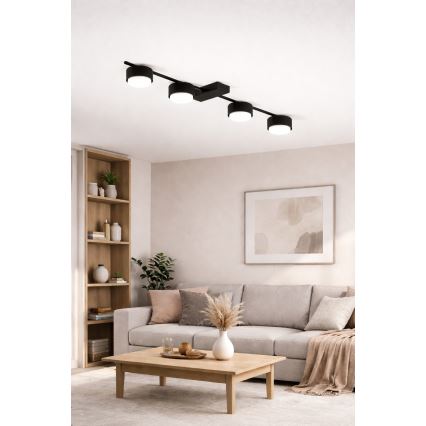 Brilagi - Virziena gaismeklis 4xGX53/12W/230V melns