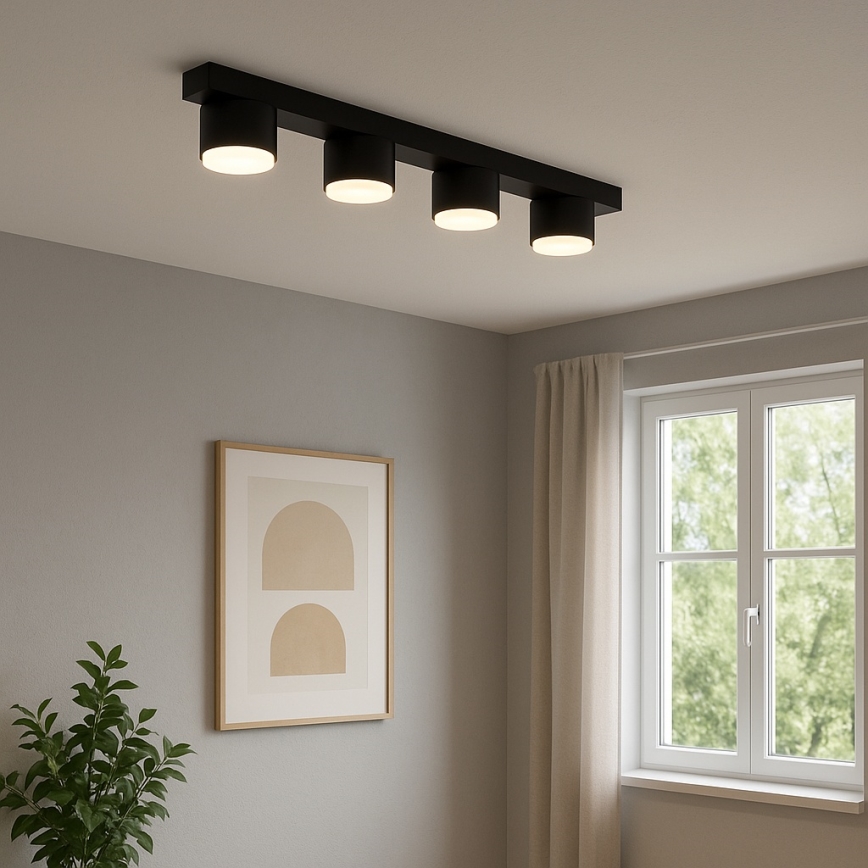 Brilagi - Virziena gaismeklis 4xGX53/12W/230V melns