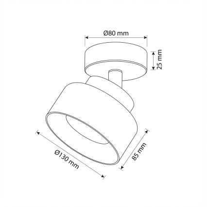 Brilagi - Virziena gaismeklis AURA LUX 1xGX53/30W/230V Ø 13 cm melns/dūmains
