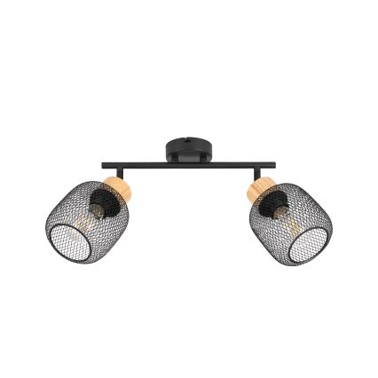 Brilagi - Virziena gaismeklis BASKLITE 2xE27/15W/230V gumijas koks/melns