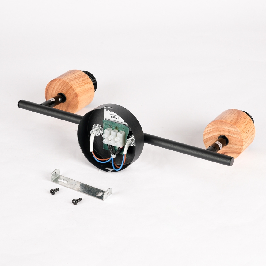 Brilagi - Virziena gaismeklis BASKLITE 2xE27/15W/230V gumijas koks/melns