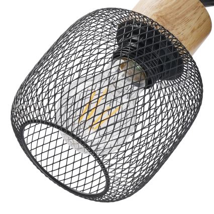 Brilagi - Virziena gaismeklis BASKLITE 3xE27/15W/230V kaučuka koks/melna