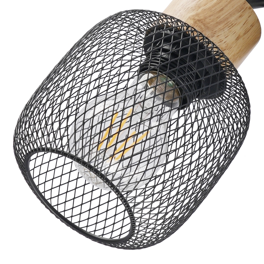 Brilagi - Virziena gaismeklis BASKLITE 3xE27/15W/230V kaučuka koks/melna