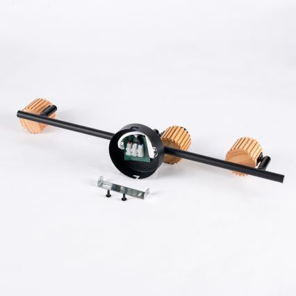 Brilagi - Virziena gaismeklis BASKLITE 3xE27/15W/230V kaučuka koks/melna