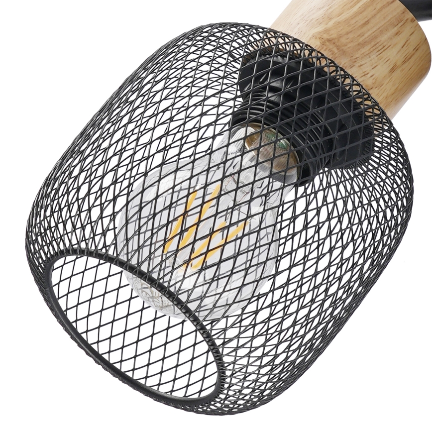 Brilagi - Virziena gaismeklis BASKLITE 3xE27/15W/230V kaučuka koks/melns