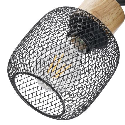 Brilagi - Virziena gaismeklis BASKLITE 3xE27/15W/230V koka/melns