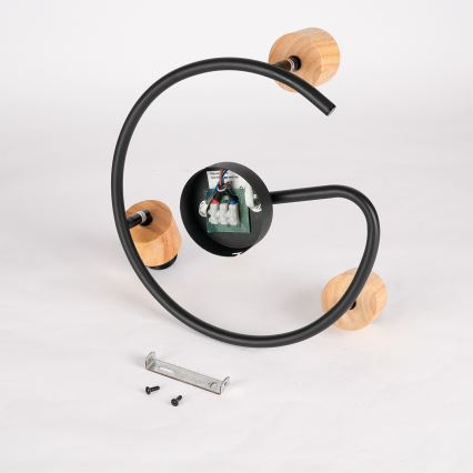 Brilagi - Virziena gaismeklis BASKLITE 3xE27/15W/230V koka/melns