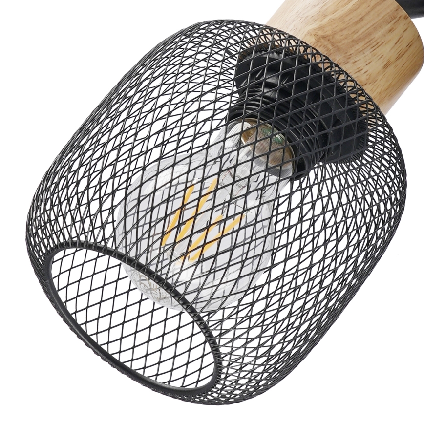 Brilagi - Virziena gaismeklis BASKLITE 4xE27/15W/230V kaučuka koks/melns