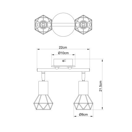Brilagi - Virziena gaismeklis CAGE 2xE14/40W/230V