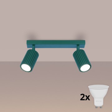 Brilagi - virziena gaismeklis CRESTO 2xGU10/10W/230V tirkīza