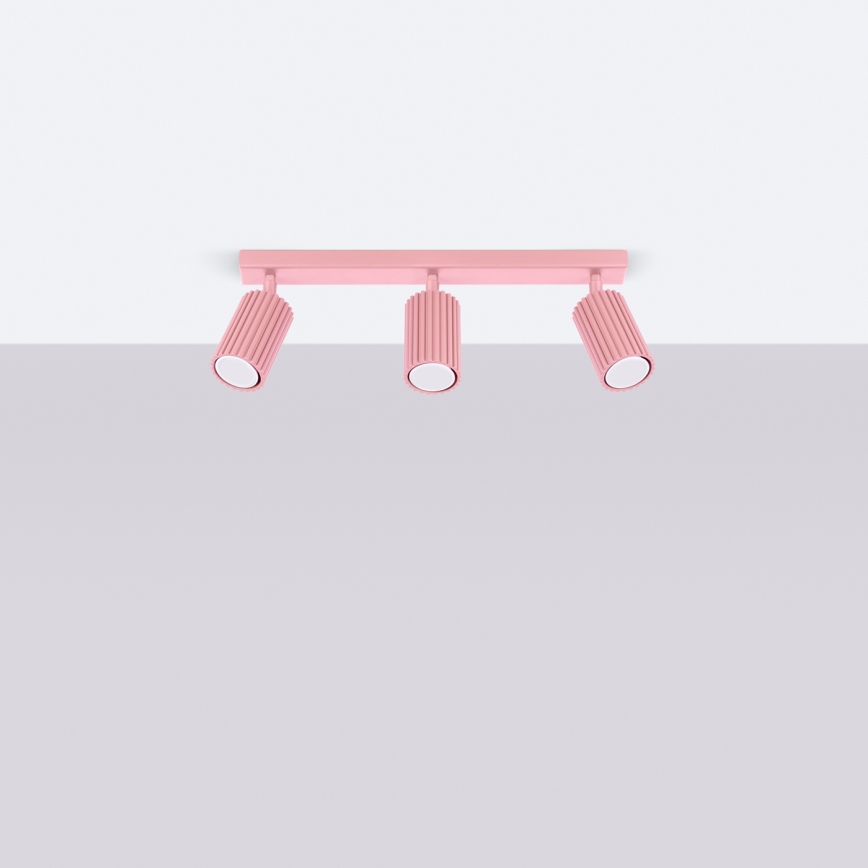 Brilagi - Virziena gaismeklis CRESTO 3xGU10/10W/230V rozā