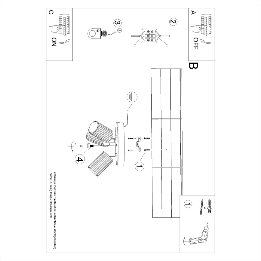 Brilagi - Virziena gaismeklis CRESTO 3xGU10/10W/230V sarkans