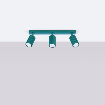 Brilagi - Virziena gaismeklis CRESTO 3xGU10/10W/230V tirkīzs