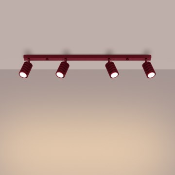 Brilagi - virziena gaismeklis CRESTO 4xGU10/10W/230V burgundijas krāsā