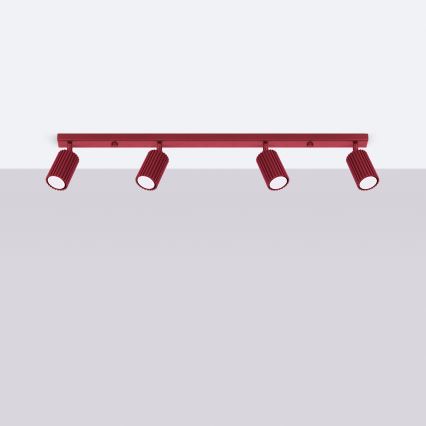 Brilagi - virziena gaismeklis CRESTO 4xGU10/10W/230V burgundijas krāsā