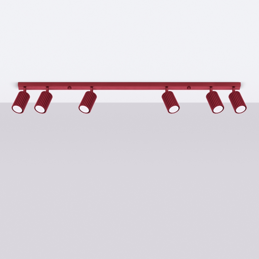 Brilagi - Virziena gaismeklis CRESTO 6xGU10/10W/230V burgundijas sarkans