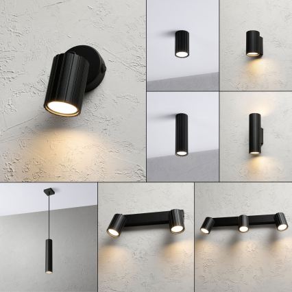 Brilagi - virziena gaismeklis CRISPINA 1xGU10/10W/230V, melns