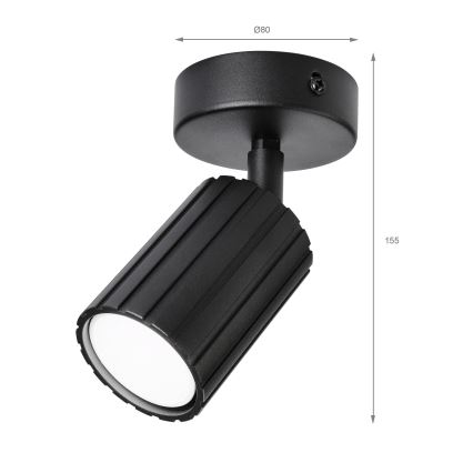 Brilagi - virziena gaismeklis CRISPINA 1xGU10/10W/230V, melns