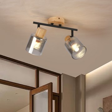 Brilagi - Virziena gaismeklis HYGGE 2xE14/15W/230V koks/dūmakains