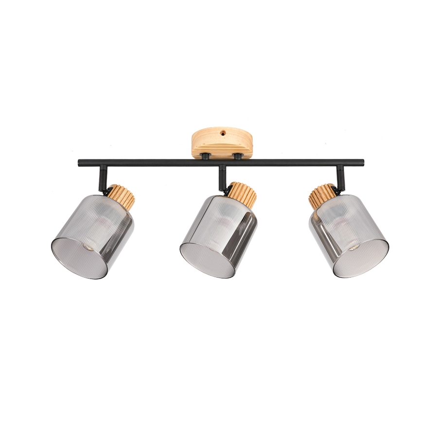 Brilagi - Virziena gaismeklis HYGGE 3xE14/15W/230V kaučuka koks/dūmakains