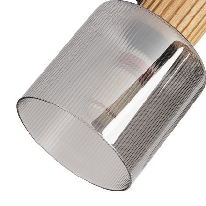 Brilagi - Virziena gaismeklis HYGGE 3xE14/15W/230V kaučuka koks/dūmakains