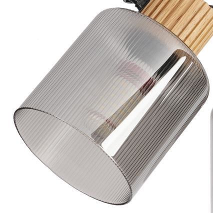 Brilagi - virziena gaismeklis HYGGE 3xE14/15W/230V koka/dūmaina