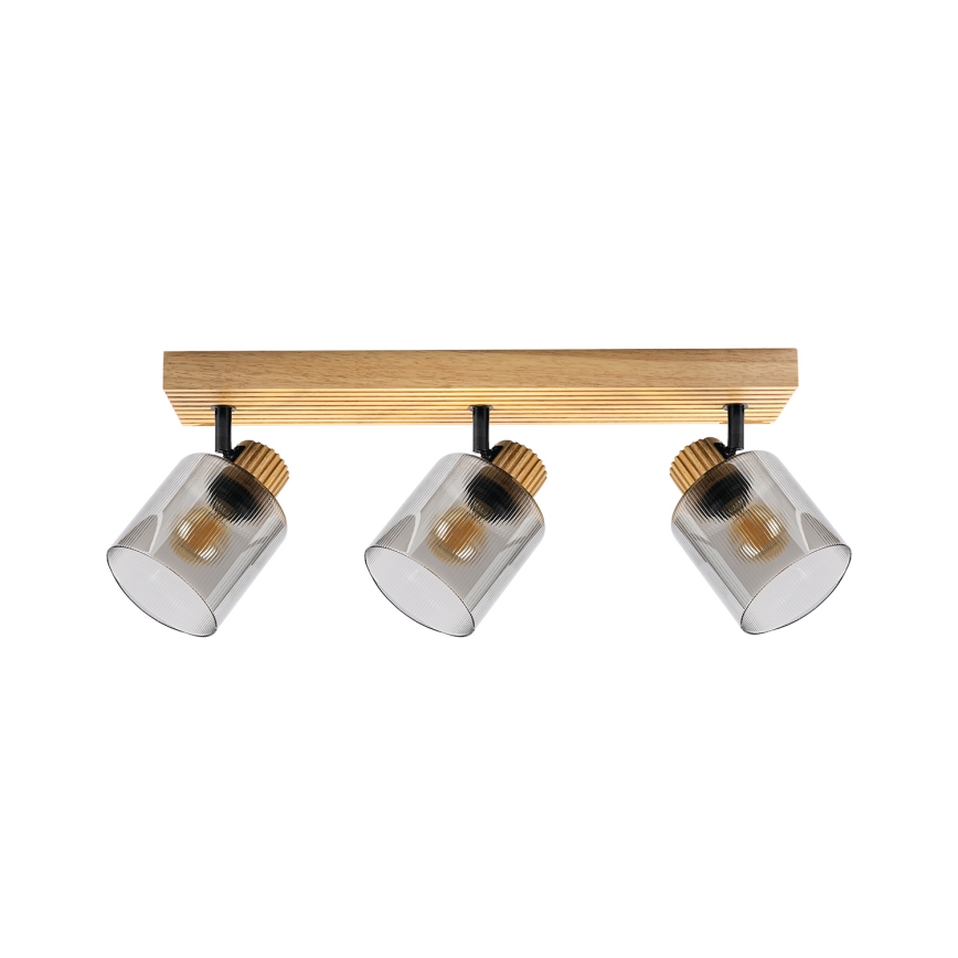 Brilagi - Virziena gaismeklis HYGGE 3xE14/15W/230V koka/dūmainais