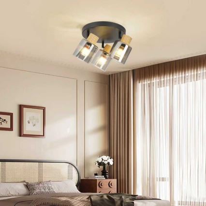 Brilagi - virziena gaismeklis HYGGE 3xE14/15W/230V melns/dūmakains