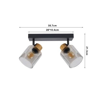 Brilagi - virziena gaismeklis HYGGE 3xE14/15W/230V melns/dūmakains