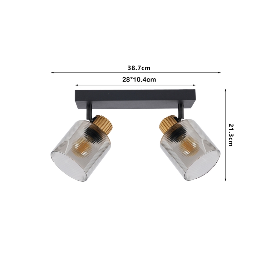 Brilagi - virziena gaismeklis HYGGE 3xE14/15W/230V melns/dūmakains