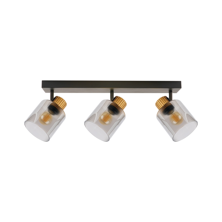 Brilagi - Virziena gaismeklis HYGGE 3xE14/15W/230V melns/dūmakains