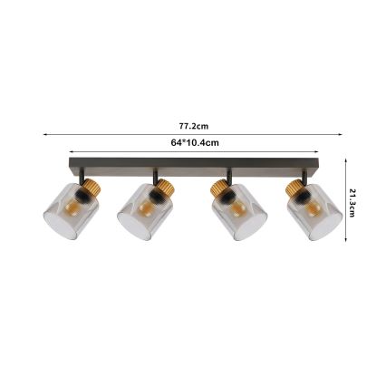 Brilagi - Virziena gaismeklis HYGGE 3xE14/15W/230V melns/dūmakains