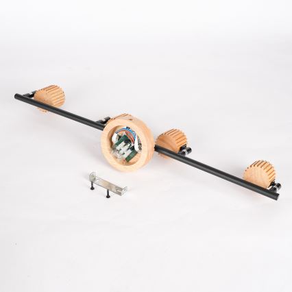 Brilagi - Virziena gaismeklis HYGGE 4xE14/15W/230V koka/dūmakaina