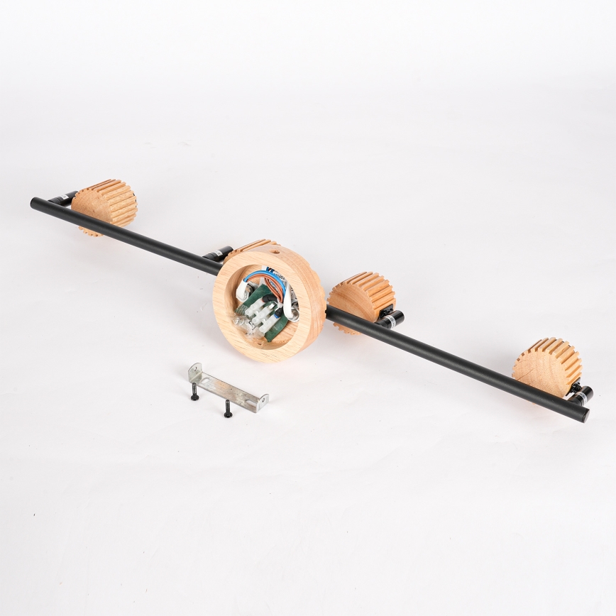 Brilagi - Virziena gaismeklis HYGGE 4xE14/15W/230V koka/dūmakaina