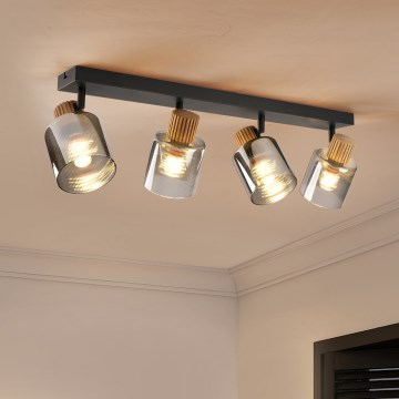 Brilagi - virziena gaismeklis HYGGE 4xE14/15W/230V melns/dūmakains