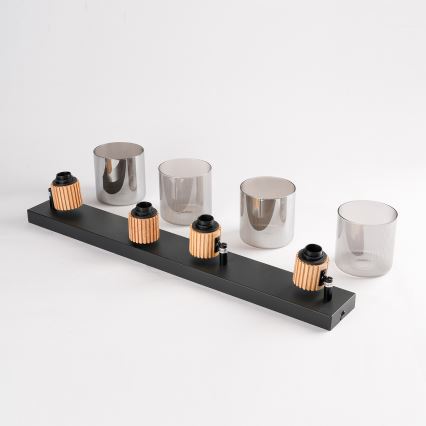 Brilagi - virziena gaismeklis HYGGE 4xE14/15W/230V melns/dūmakains