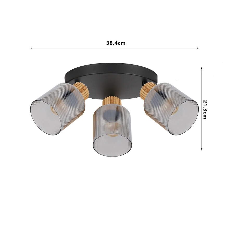 Brilagi - virziena gaismeklis HYGGE 4xE14/15W/230V melns/dūmakains
