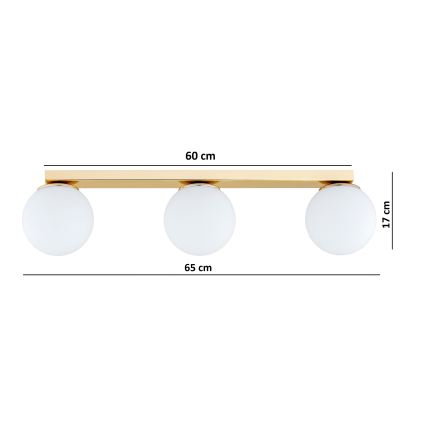 BRILAGI - virziena gaismeklis MILO 3xE27/60W/230V zelta