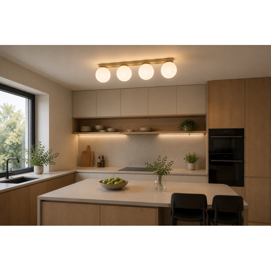 BRILAGI - Virziena gaismeklis MILO 4xE27/60W/230V bēšs/zeltains
