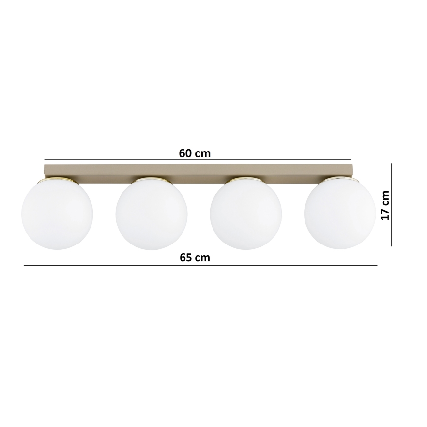 BRILAGI - Virziena gaismeklis MILO 4xE27/60W/230V bēšs/zeltains