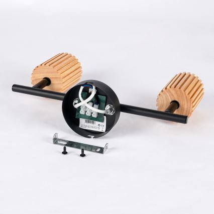 Brilagi - Virziena gaismeklis MODERN WOOD 2xGU10/8W/230V kaučuk koks/melns
