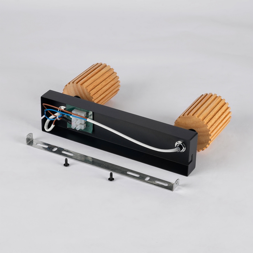 Brilagi - Virziena gaismeklis MODERN WOOD 2xGU10/8W/230V kaučuka koks/melns